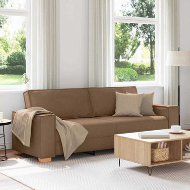 3-Zits Bank Bruin 220 cm Stof
