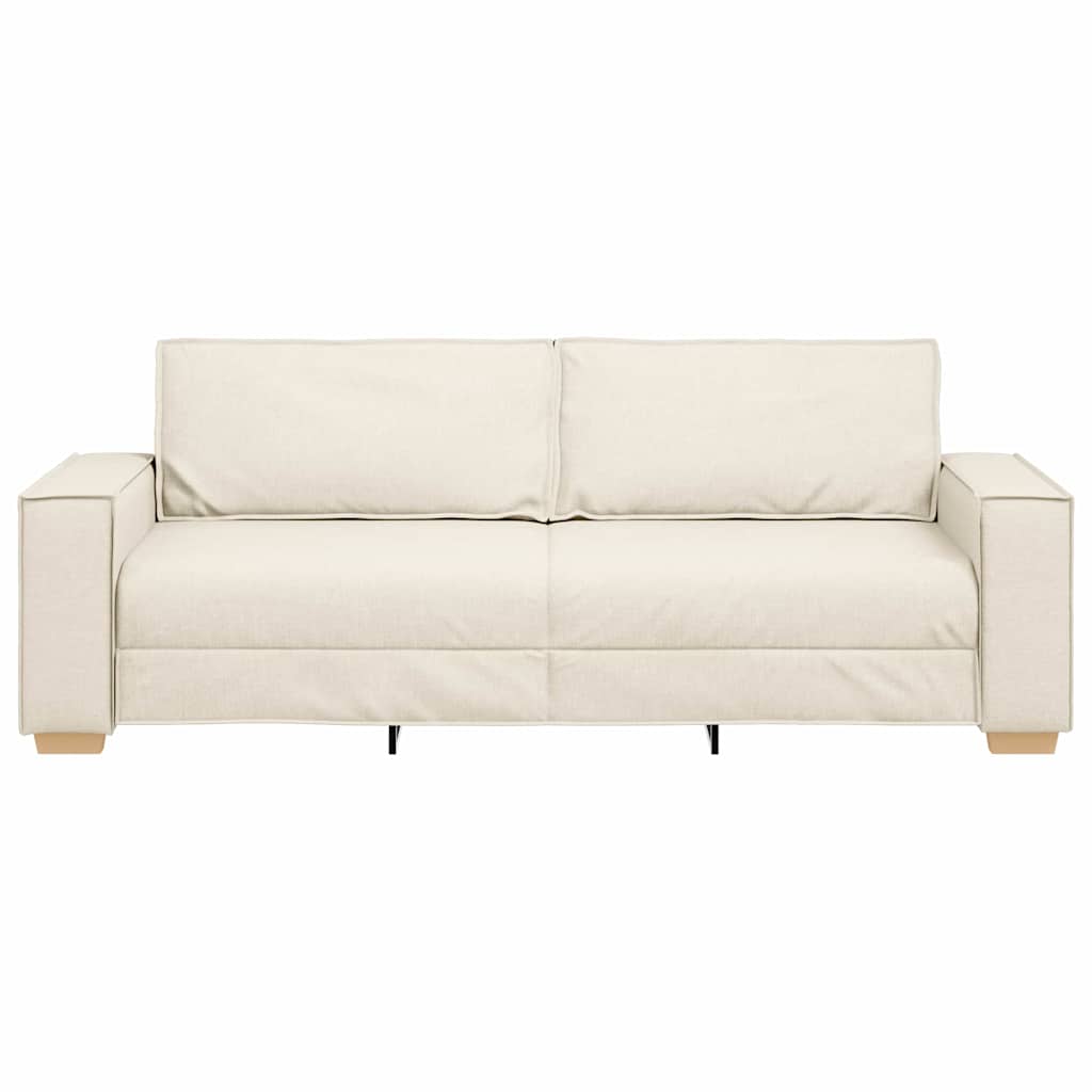 3-Zits Bank Beige 220 cm Linnen-mix stof