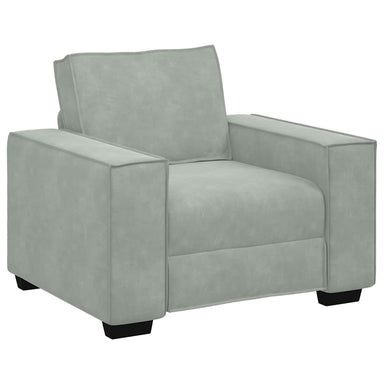Fauteuil 100x78x84 cm fluweel lichtgrijs