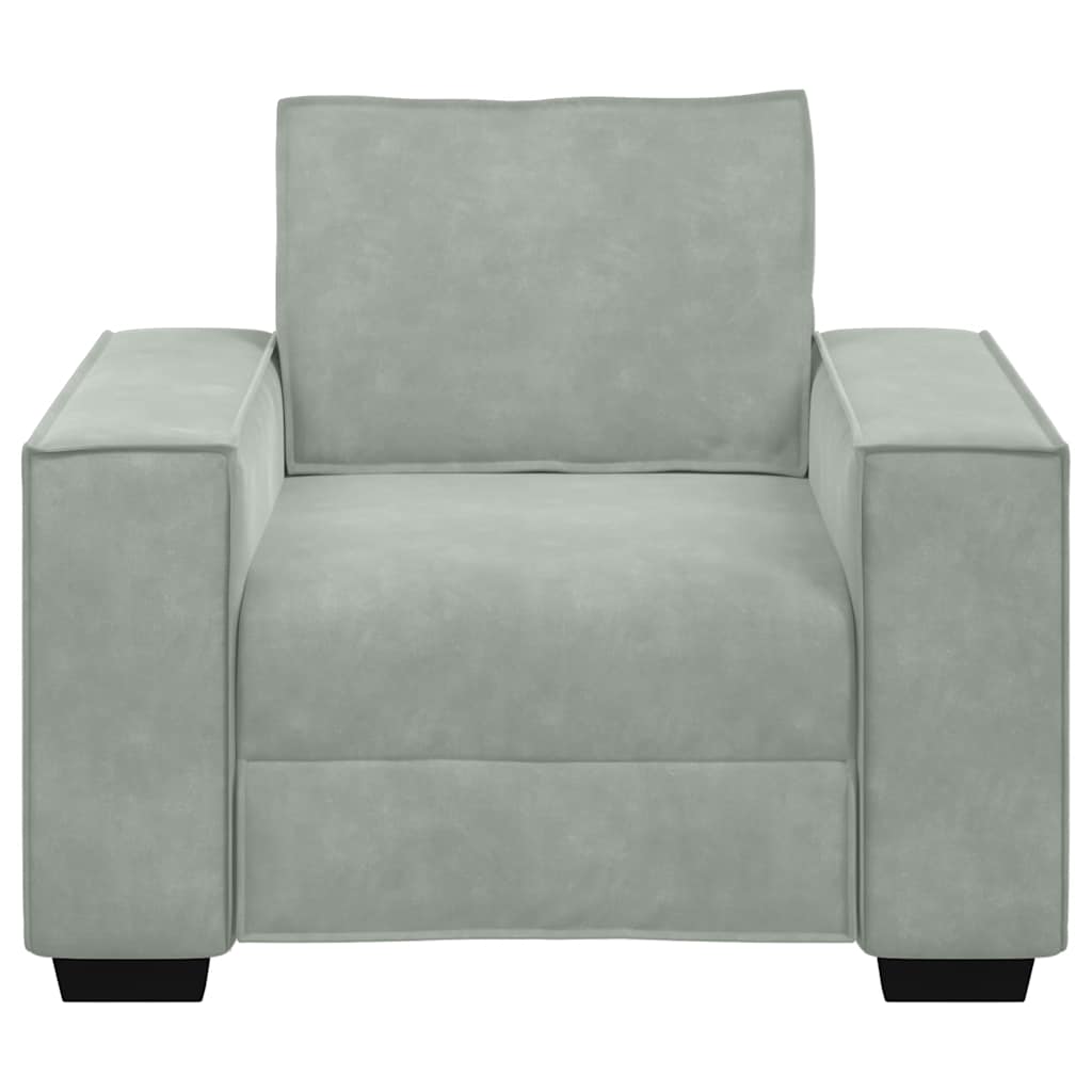 Fauteuil 100x78x84 cm fluweel lichtgrijs