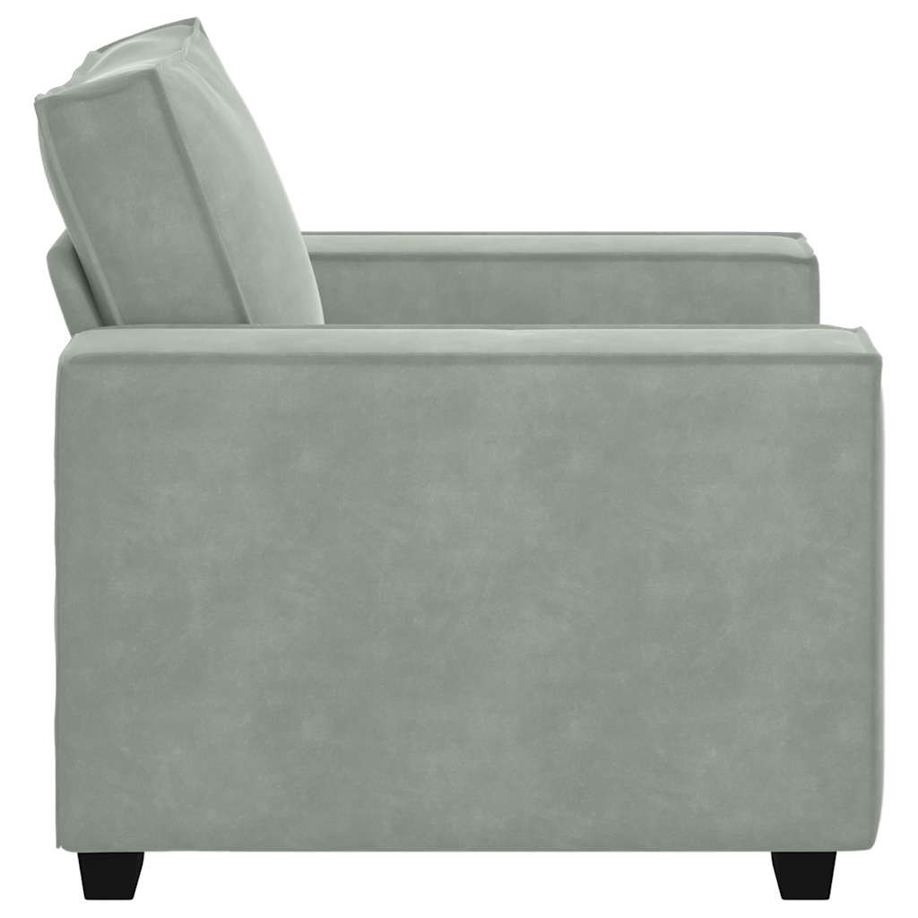 Fauteuil 100x78x84 cm fluweel lichtgrijs