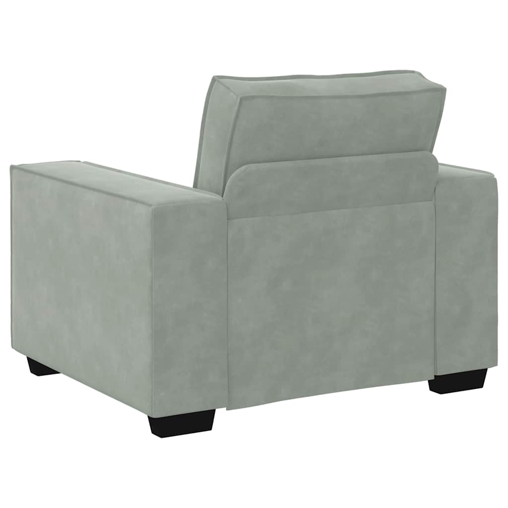 Fauteuil 100x78x84 cm fluweel lichtgrijs
