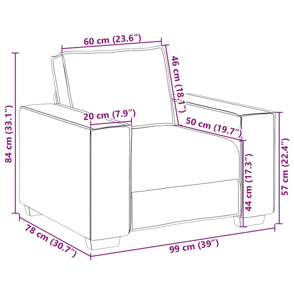Fauteuil 100x78x84 cm fluweel lichtgrijs