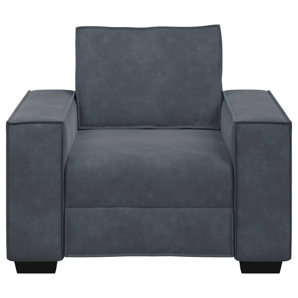 Fauteuil 100x78x84 cm fluweel donkergrijs