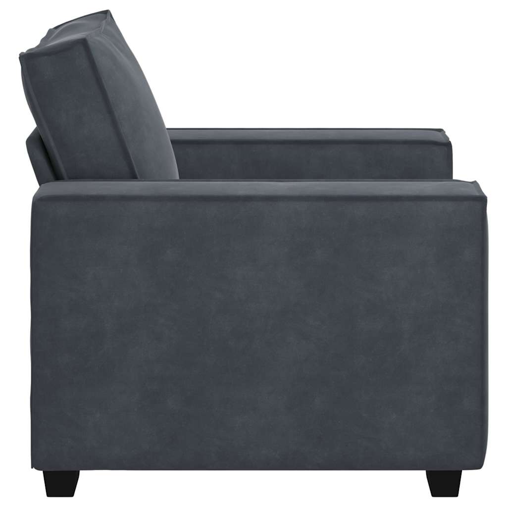 Fauteuil 100x78x84 cm fluweel donkergrijs