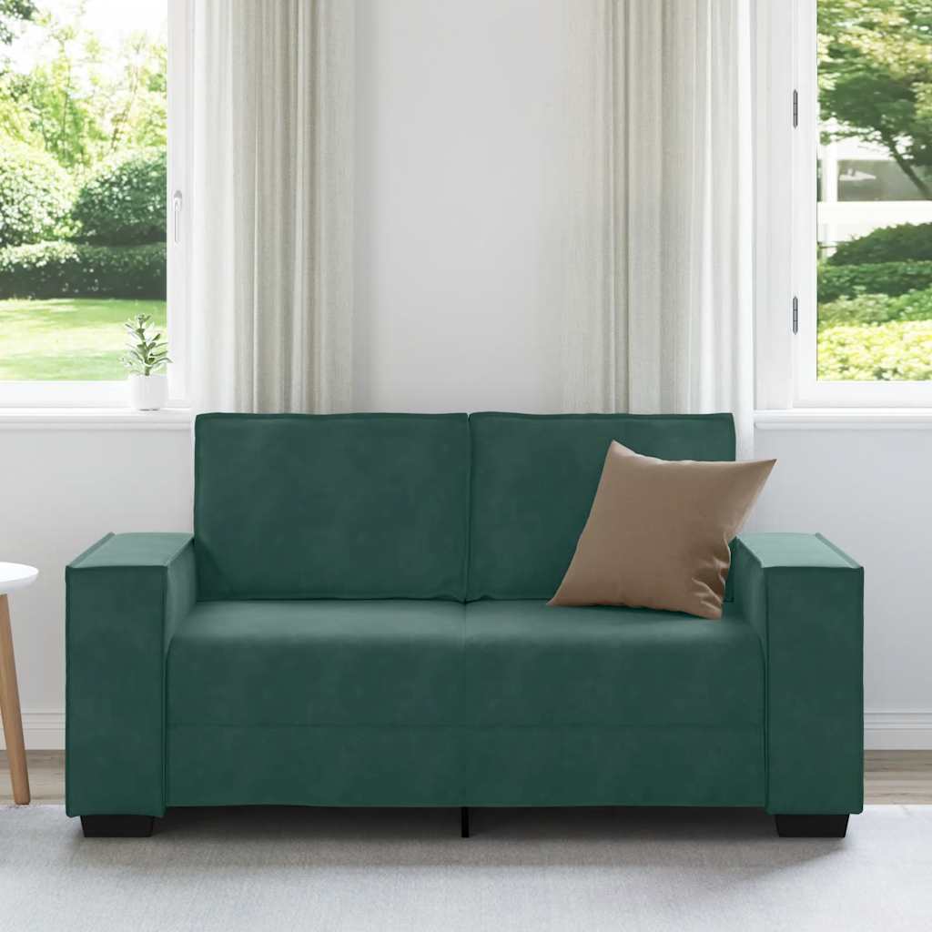 Tweezitsbank 160x78x84 cm fluweel donkergroen