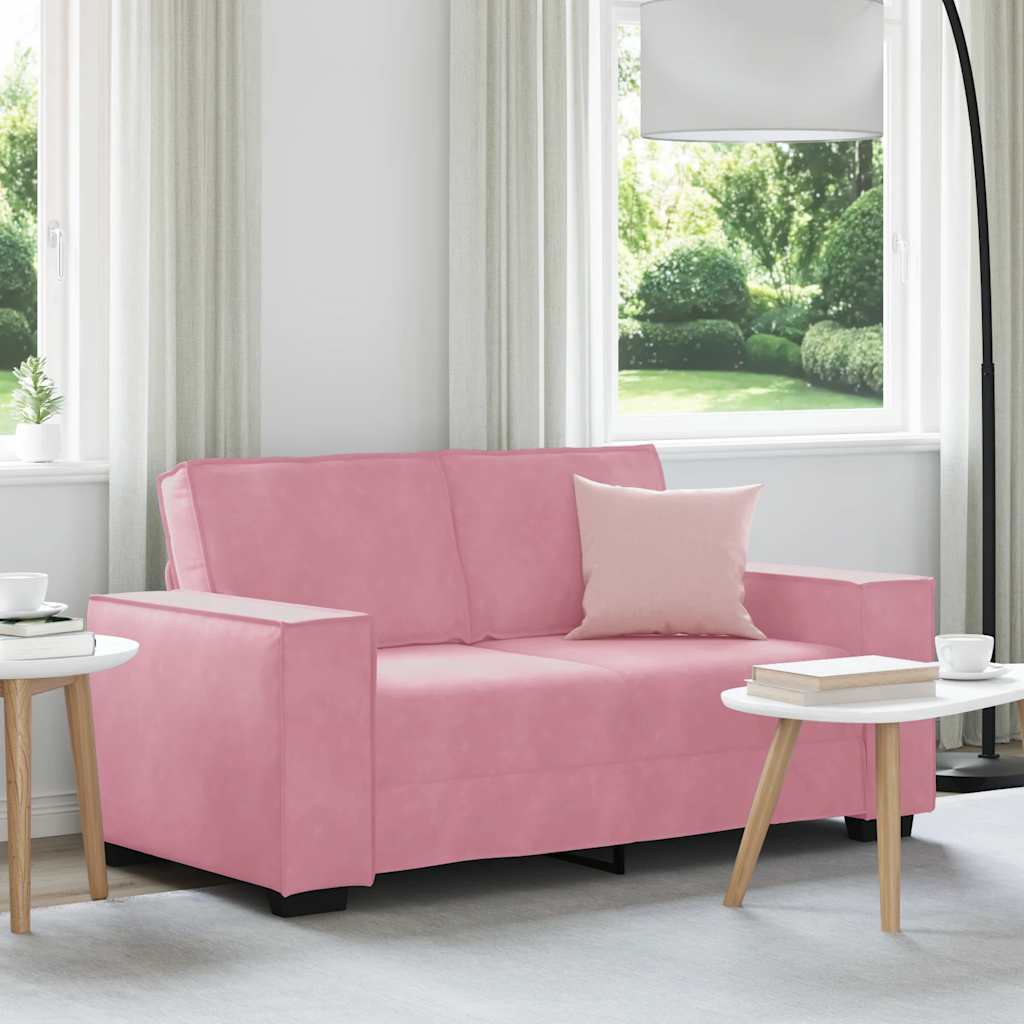 Tweezitsbank 160x78x84 cm fluweel roze
