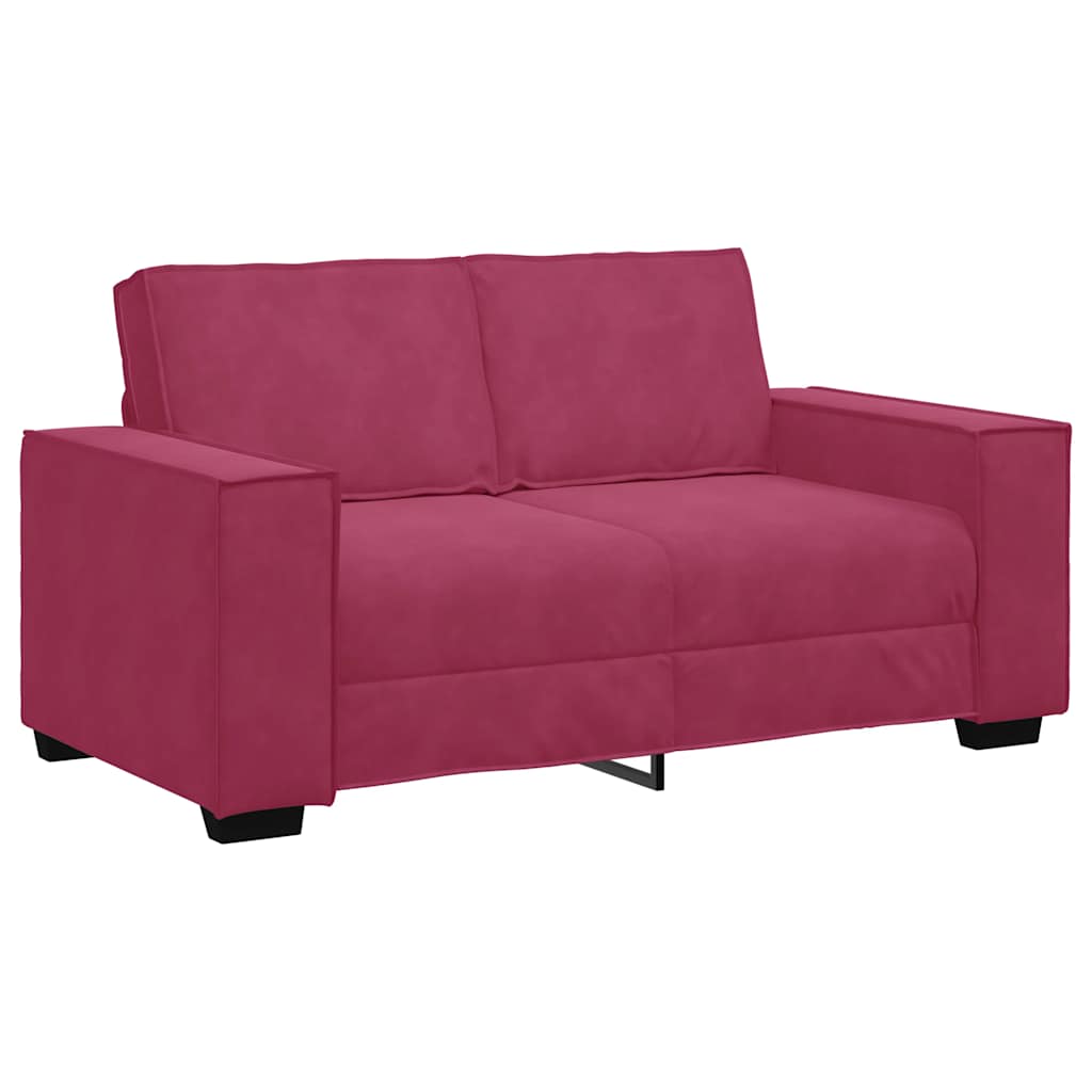 Tweezitsbank 160x78x84 cm fluweel wijnrood
