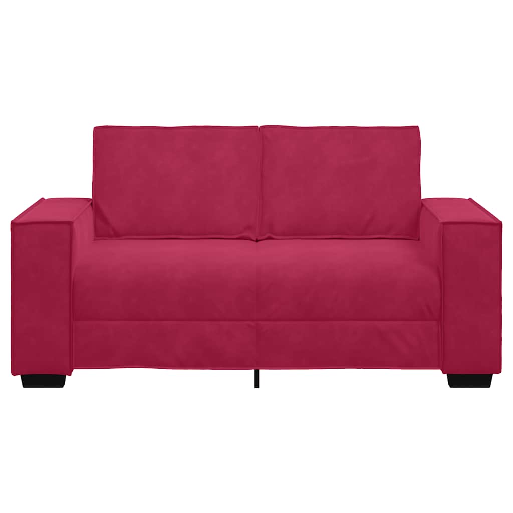 Tweezitsbank 160x78x84 cm fluweel wijnrood
