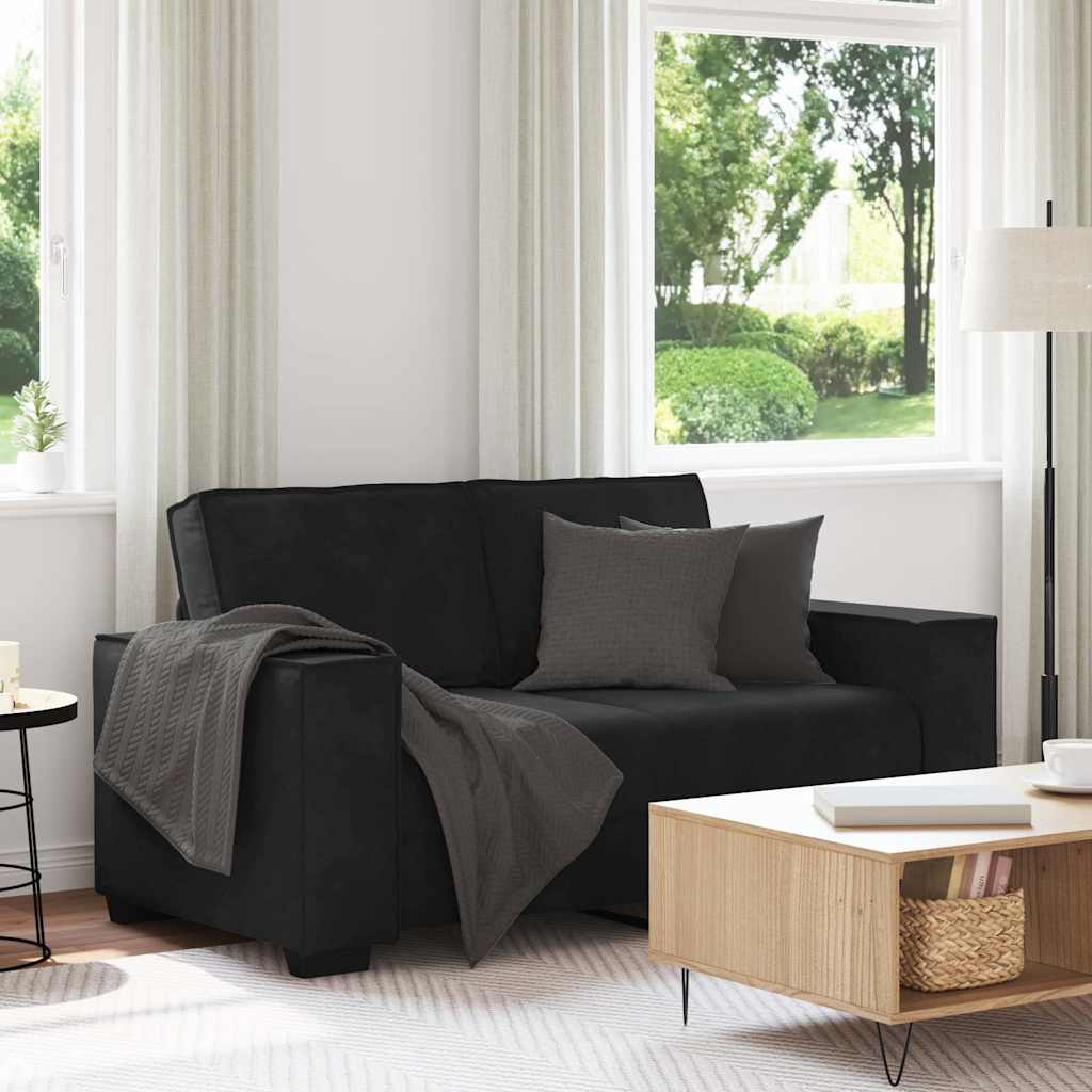 Tweezitsbank 160x78x84 cm fluweel zwart