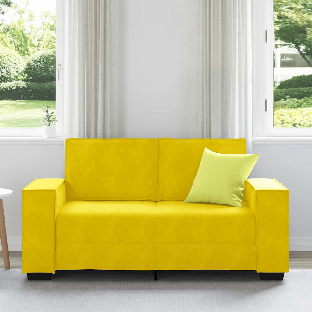 Tweezitsbank 160x78x84 cm fluweel geel