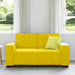 Tweezitsbank 160x78x84 cm fluweel geel
