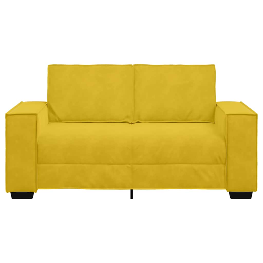 Tweezitsbank 160x78x84 cm fluweel geel