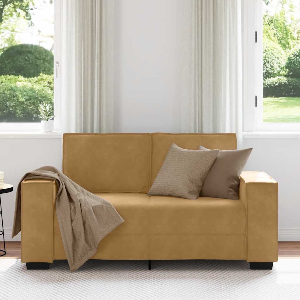 Tweezitsbank 160x78x84 cm fluweel bruin