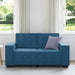 Tweezitsbank 160x78x84 cm fluweel blauw