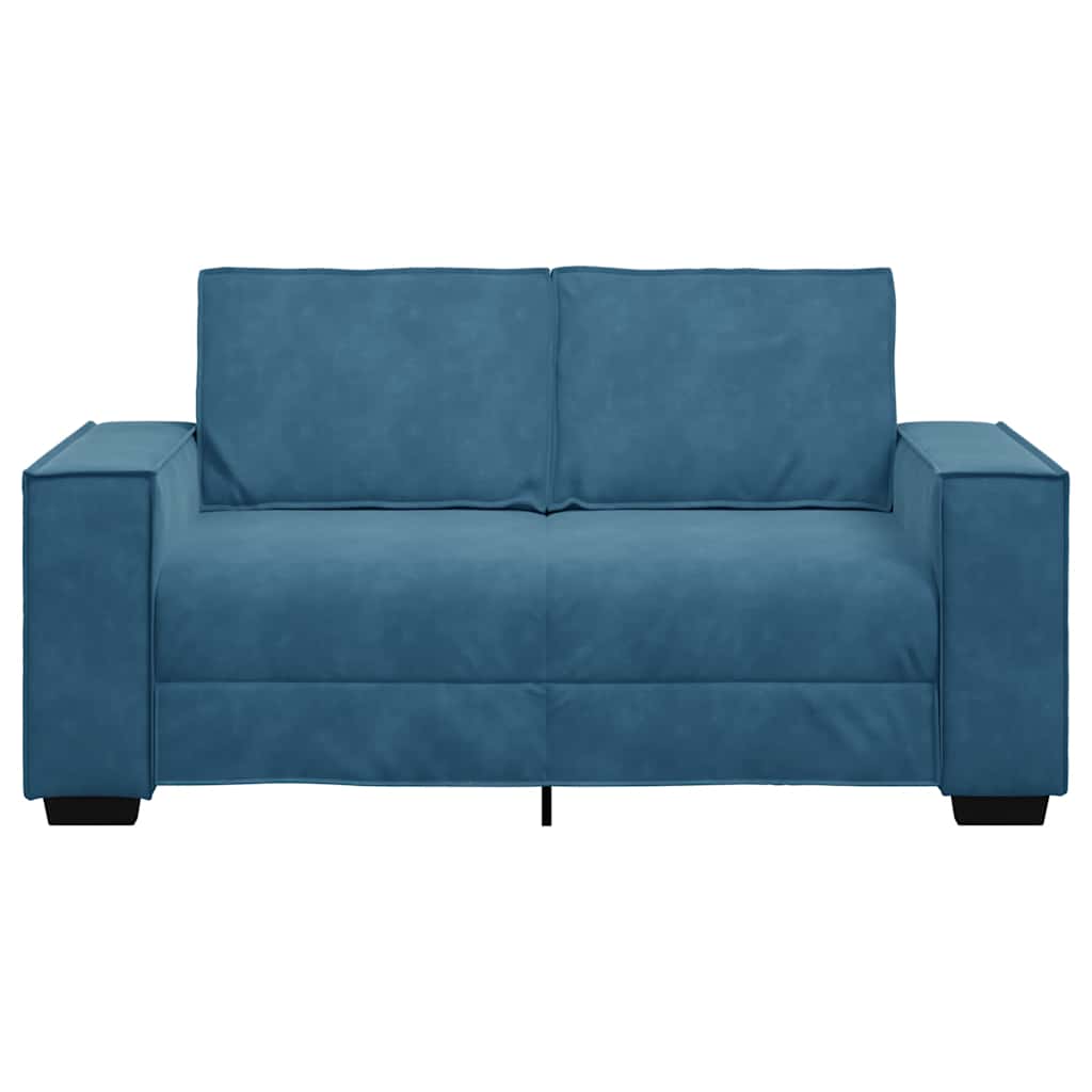 Tweezitsbank 160x78x84 cm fluweel blauw