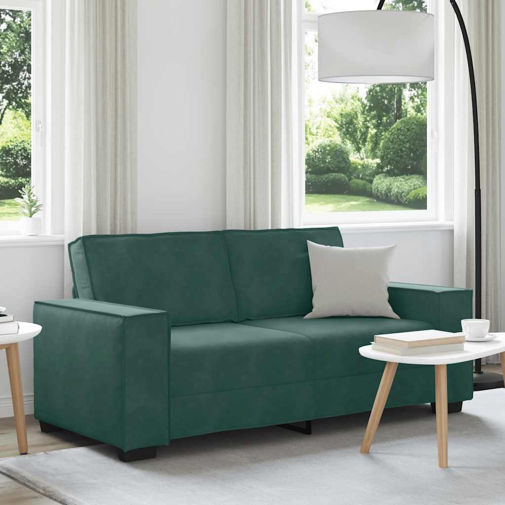 Tweezitsbank 180x78x84 cm fluweel donkergroen