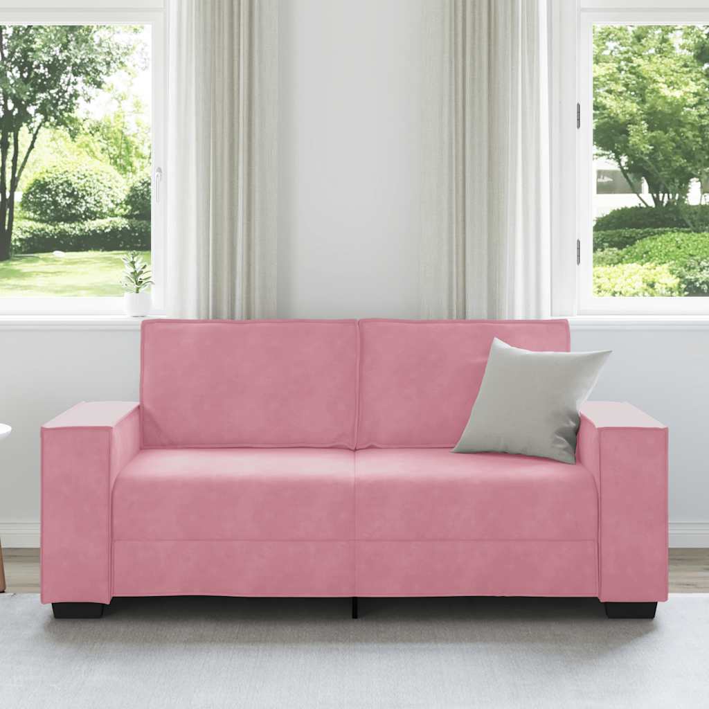 Tweezitsbank 180x78x84 cm fluweel roze
