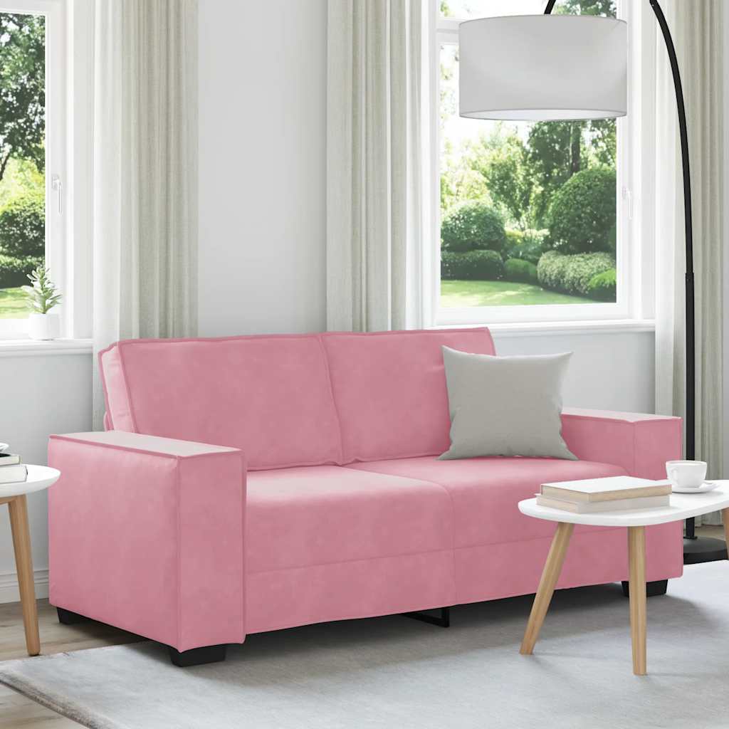 Tweezitsbank 180x78x84 cm fluweel roze