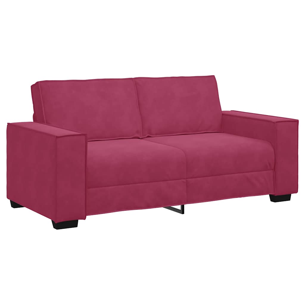 Tweezitsbank 180x78x84 cm fluweel wijnrood