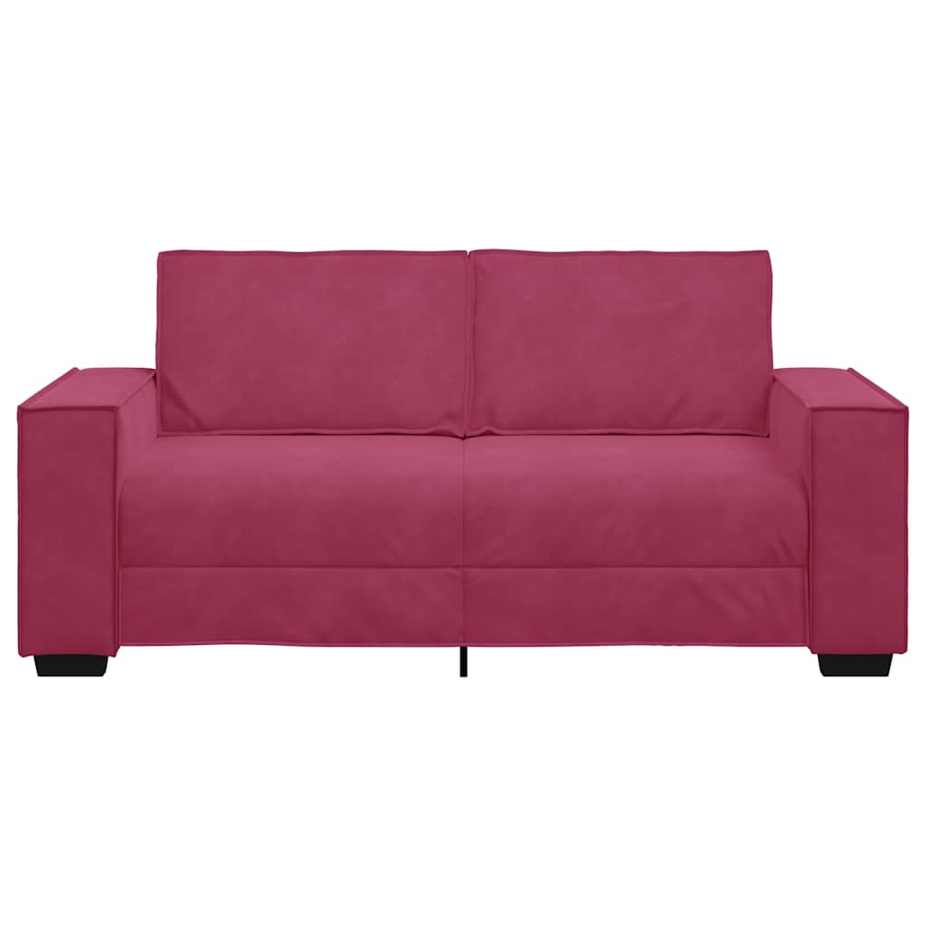 Tweezitsbank 180x78x84 cm fluweel wijnrood