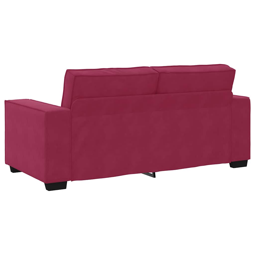 Tweezitsbank 180x78x84 cm fluweel wijnrood