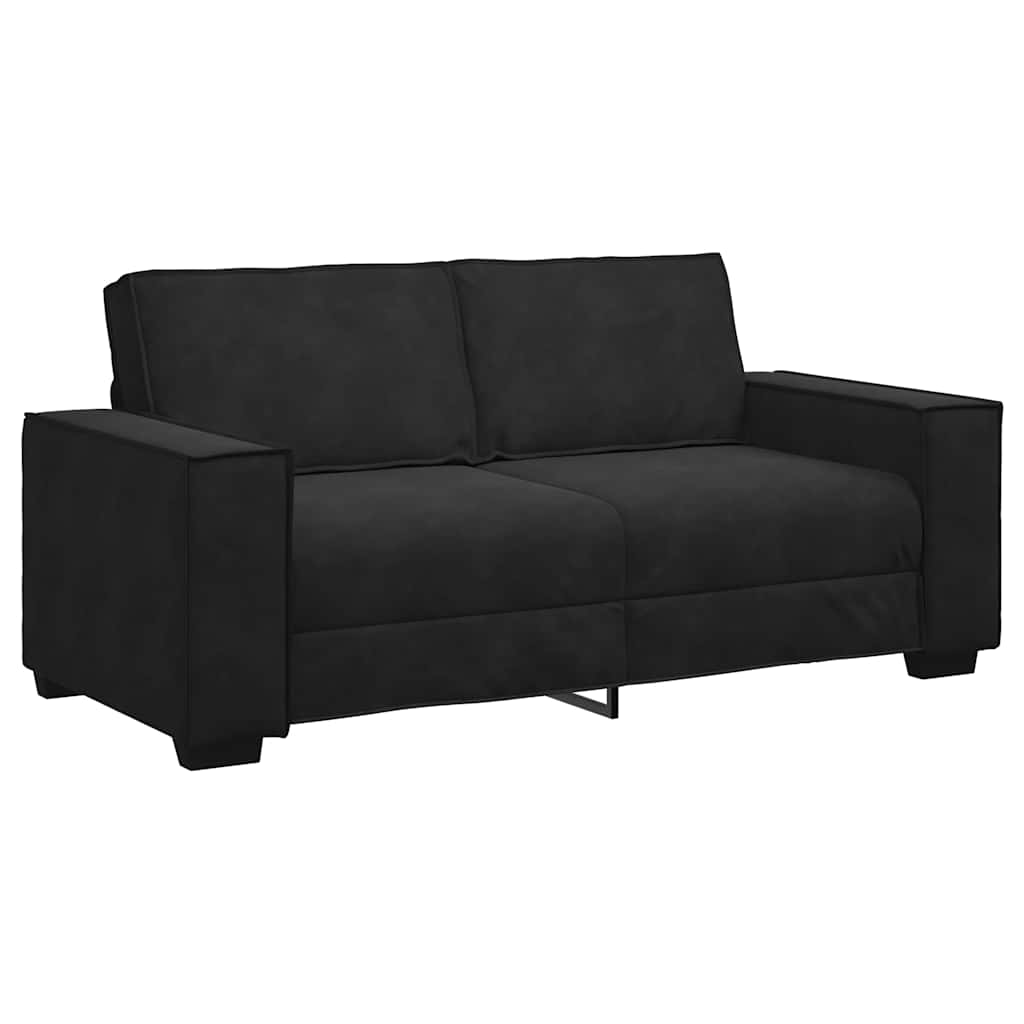 Tweezitsbank 180x78x84 cm fluweel zwart