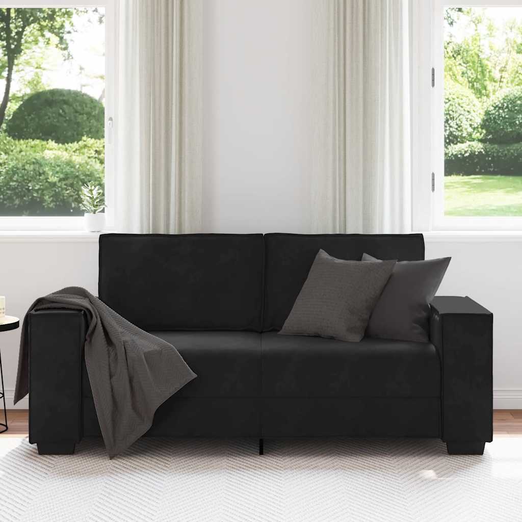 Tweezitsbank 180x78x84 cm fluweel zwart
