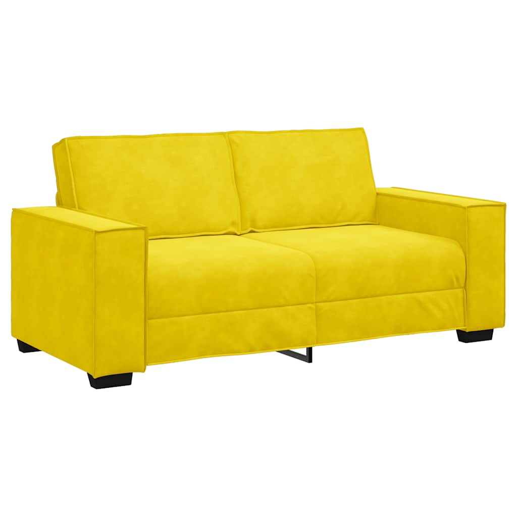 Tweezitsbank 180x78x84 cm fluweel geel