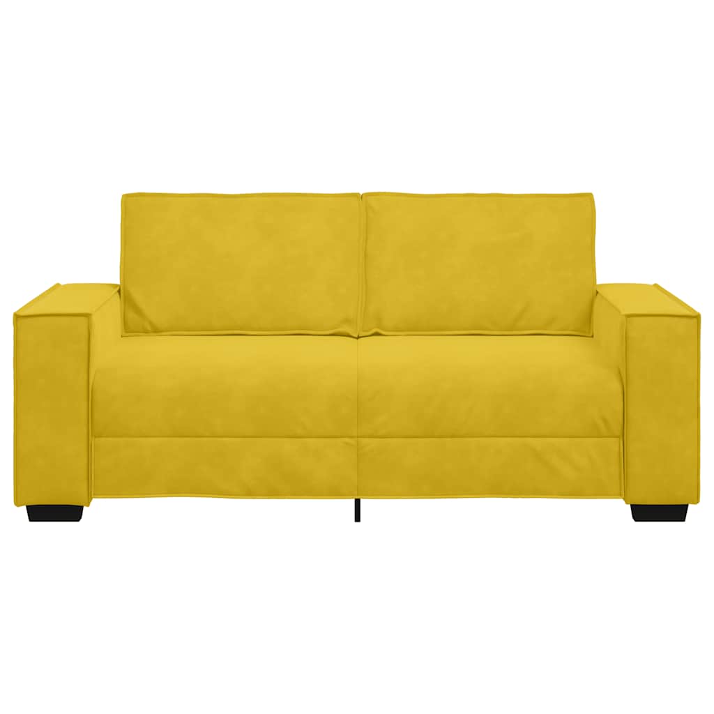 Tweezitsbank 180x78x84 cm fluweel geel