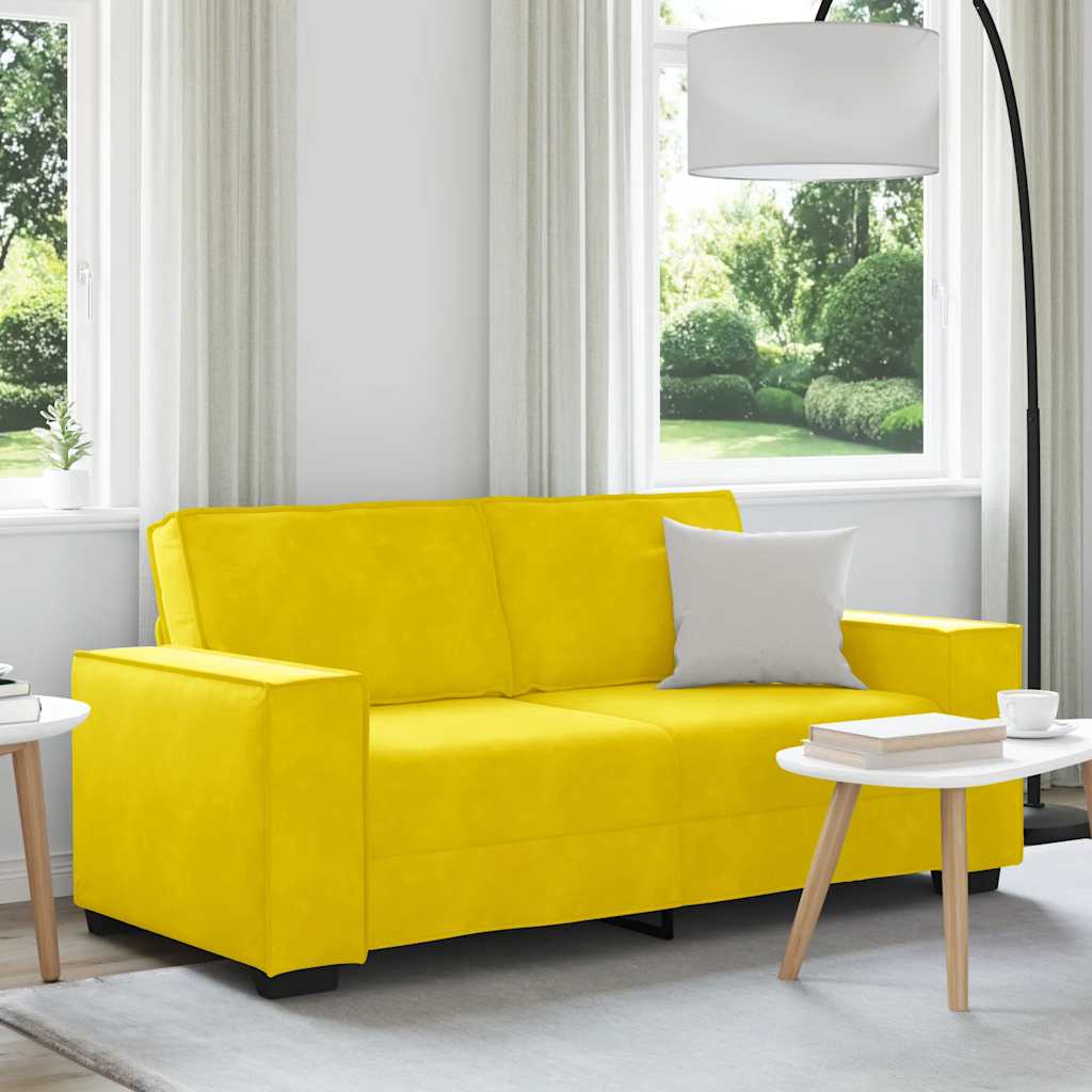Tweezitsbank 180x78x84 cm fluweel geel