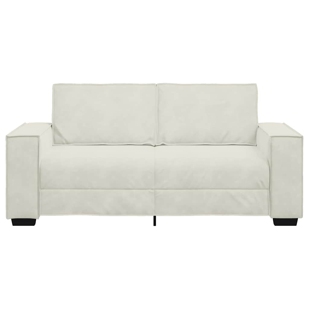 Tweezitsbank 180x78x84 cm fluweel crèmekleurig