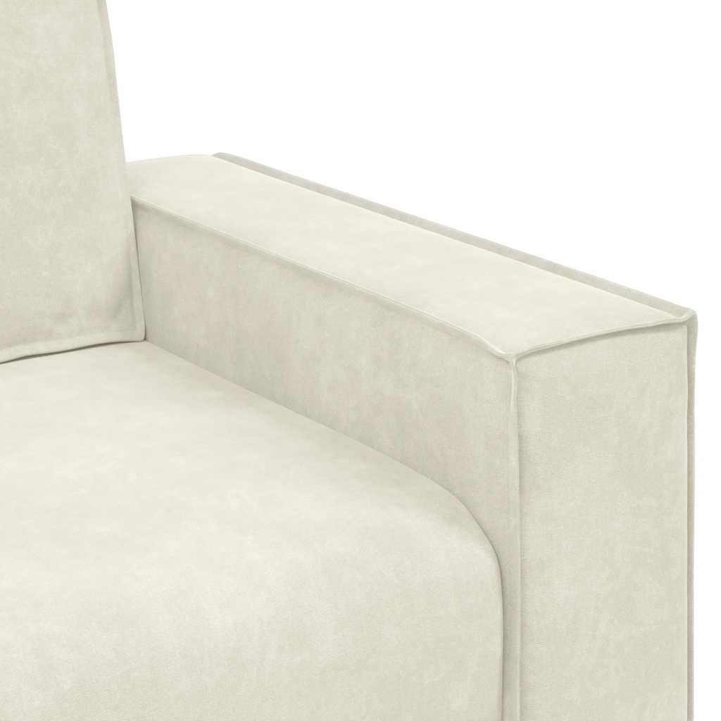 Tweezitsbank 180x78x84 cm fluweel crèmekleurig