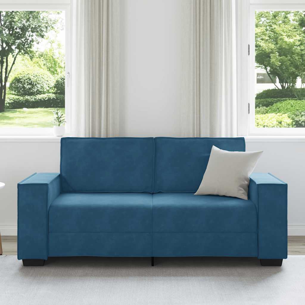 Tweezitsbank 180x78x84 cm fluweel blauw