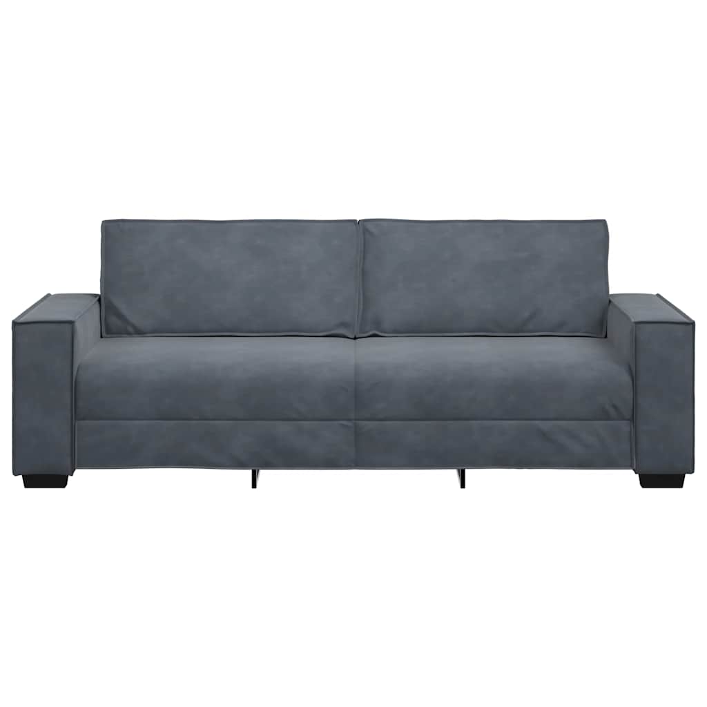 Driezitsbank 220x78x84 cm fluweel donkergrijs