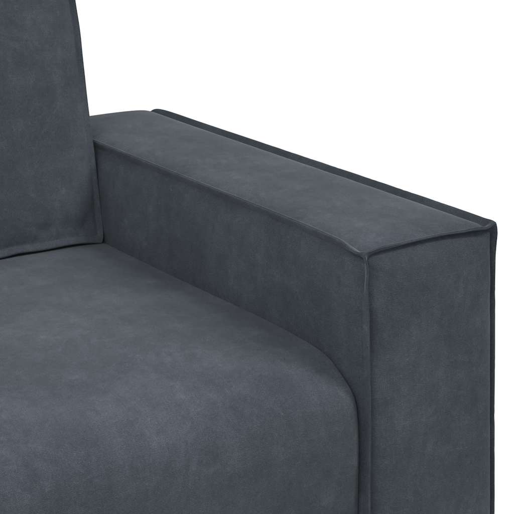 Driezitsbank 220x78x84 cm fluweel donkergrijs