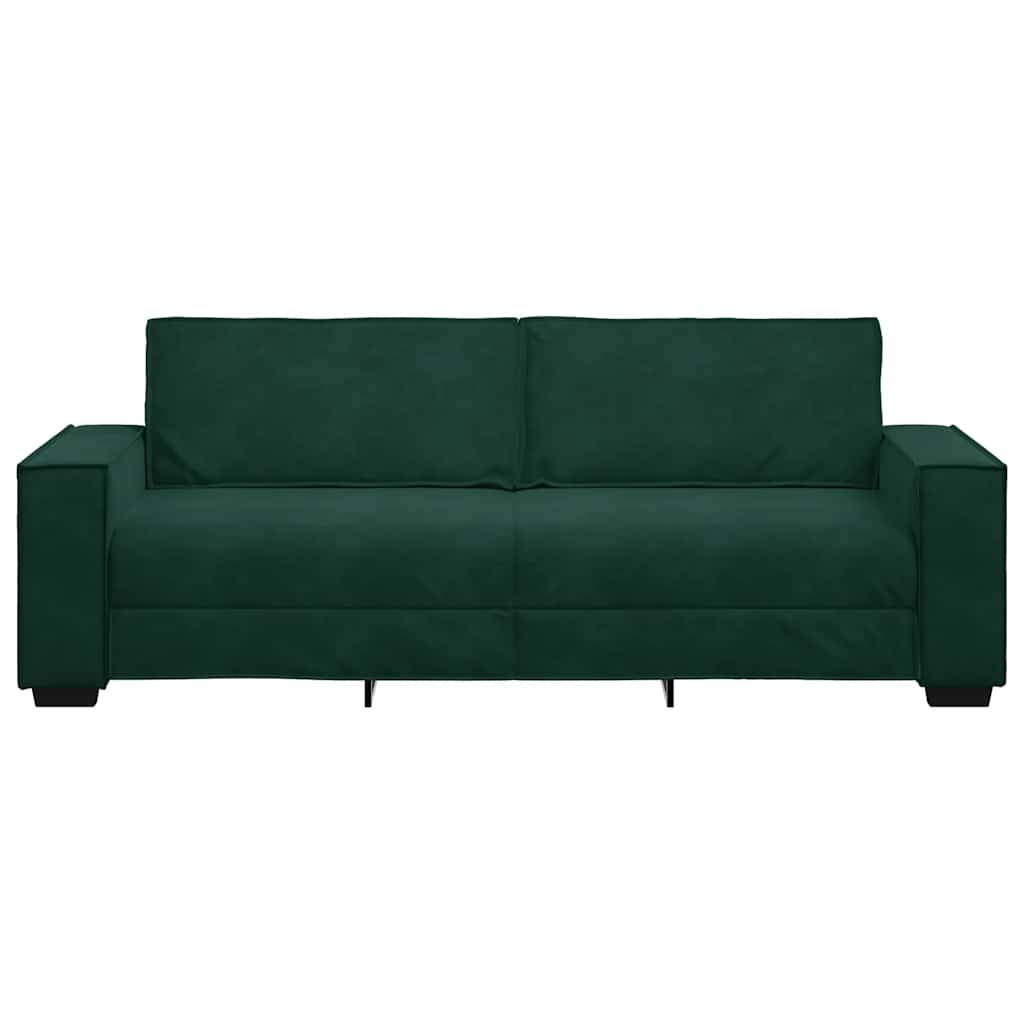 Driezitsbank 220x78x84 cm fluweel donkergroen