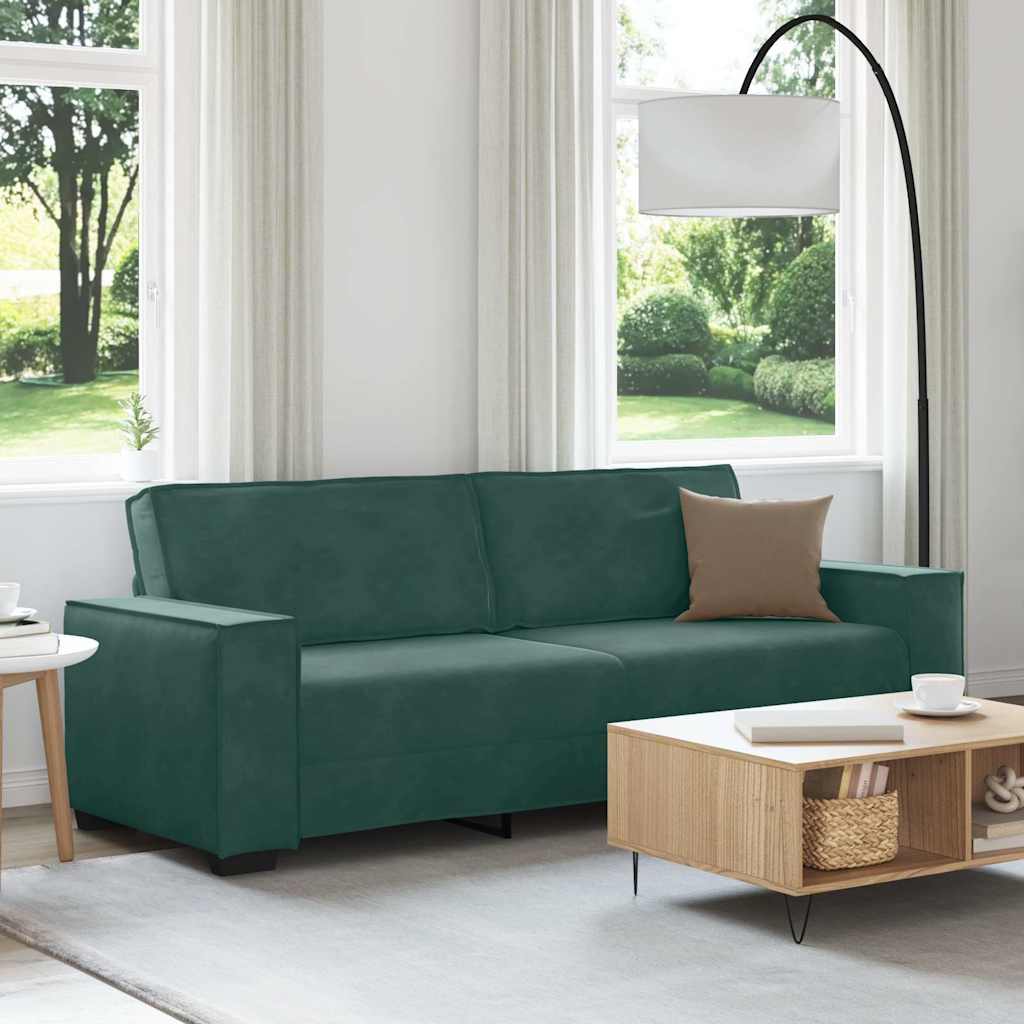 Driezitsbank 220x78x84 cm fluweel donkergroen