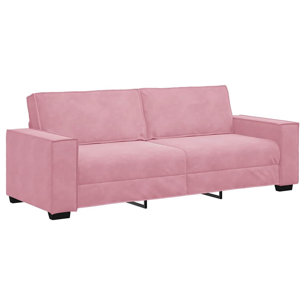 Driezitsbank 220x78x84 cm fluweel roze
