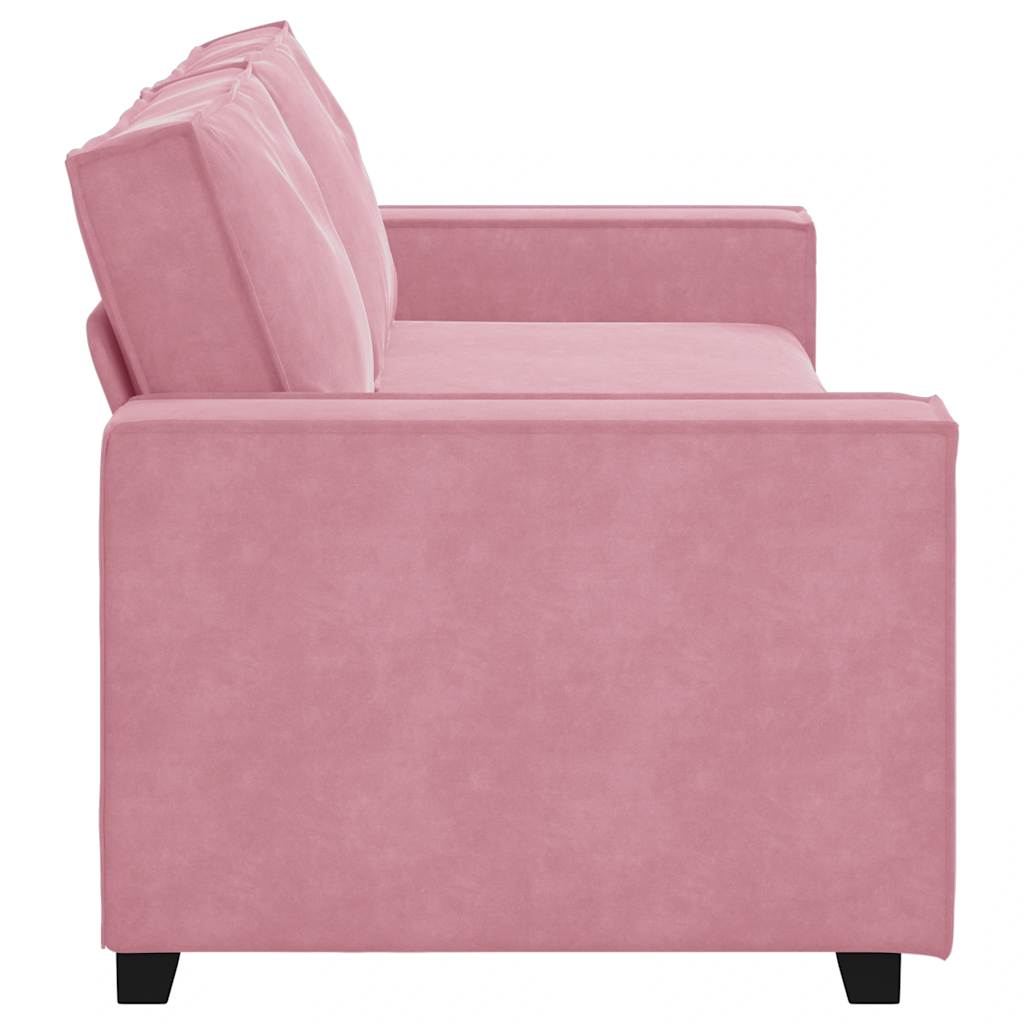 Driezitsbank 220x78x84 cm fluweel roze
