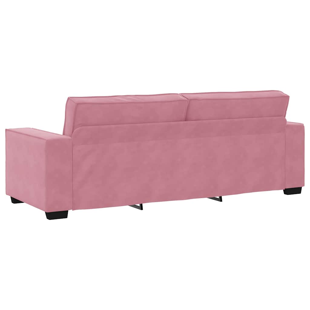 Driezitsbank 220x78x84 cm fluweel roze