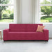 Driezitsbank 220x78x84 cm fluweel wijnrood