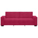 Driezitsbank 220x78x84 cm fluweel wijnrood