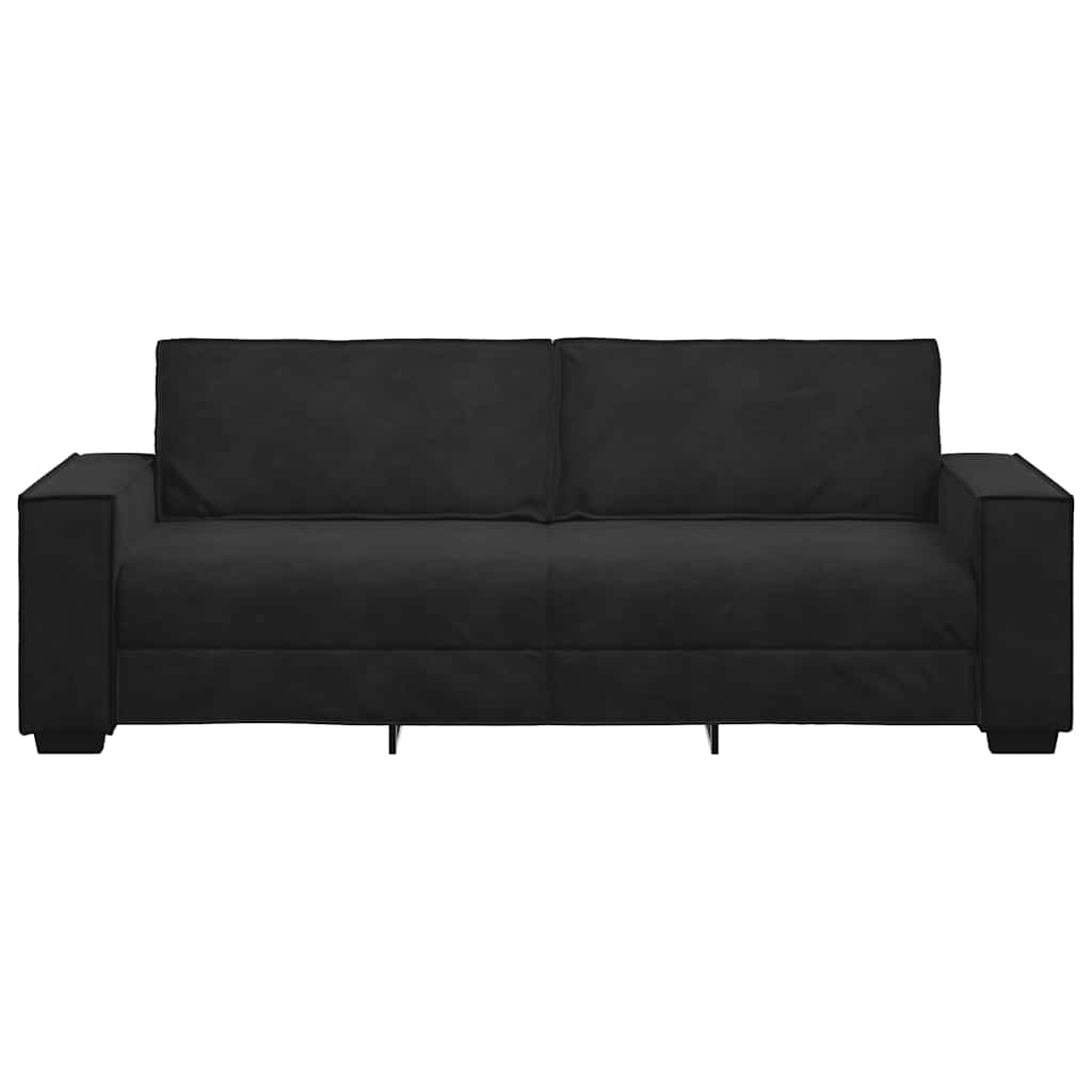 Driezitsbank 220x78x84 cm fluweel zwart