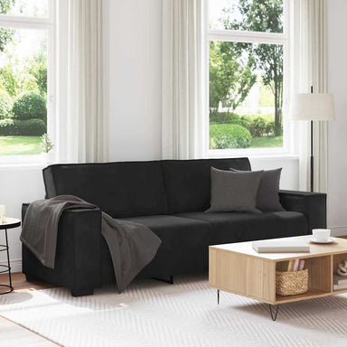 Driezitsbank 220x78x84 cm fluweel zwart