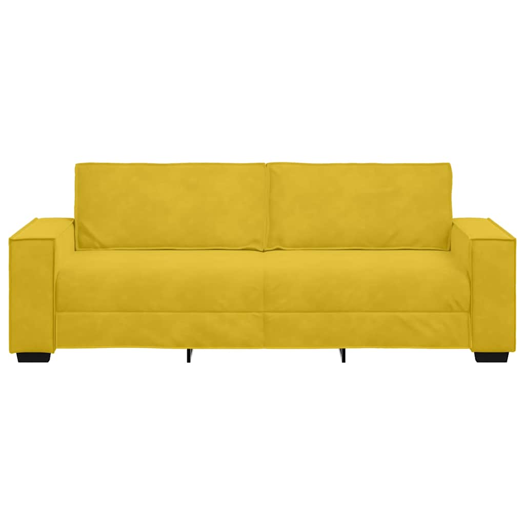 Driezitsbank 220x78x84 cm fluweel geel