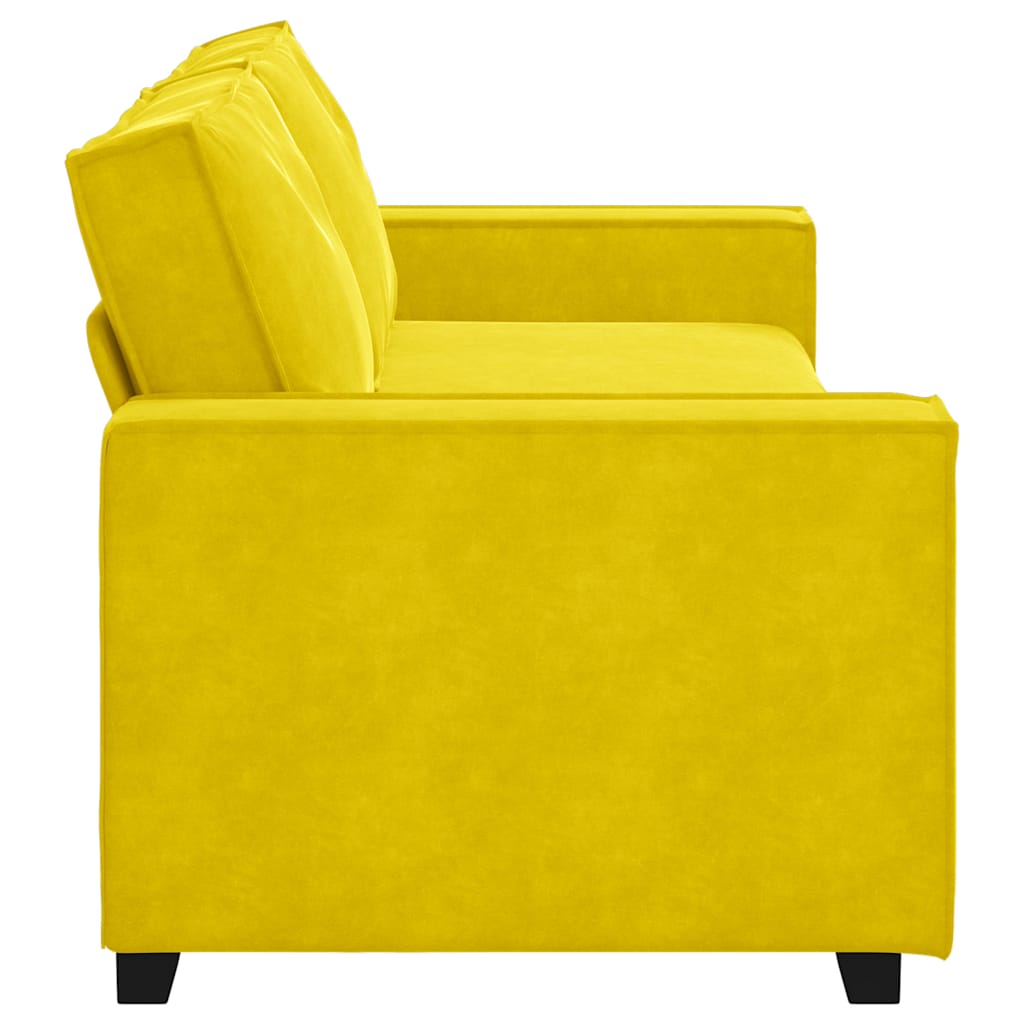 Driezitsbank 220x78x84 cm fluweel geel
