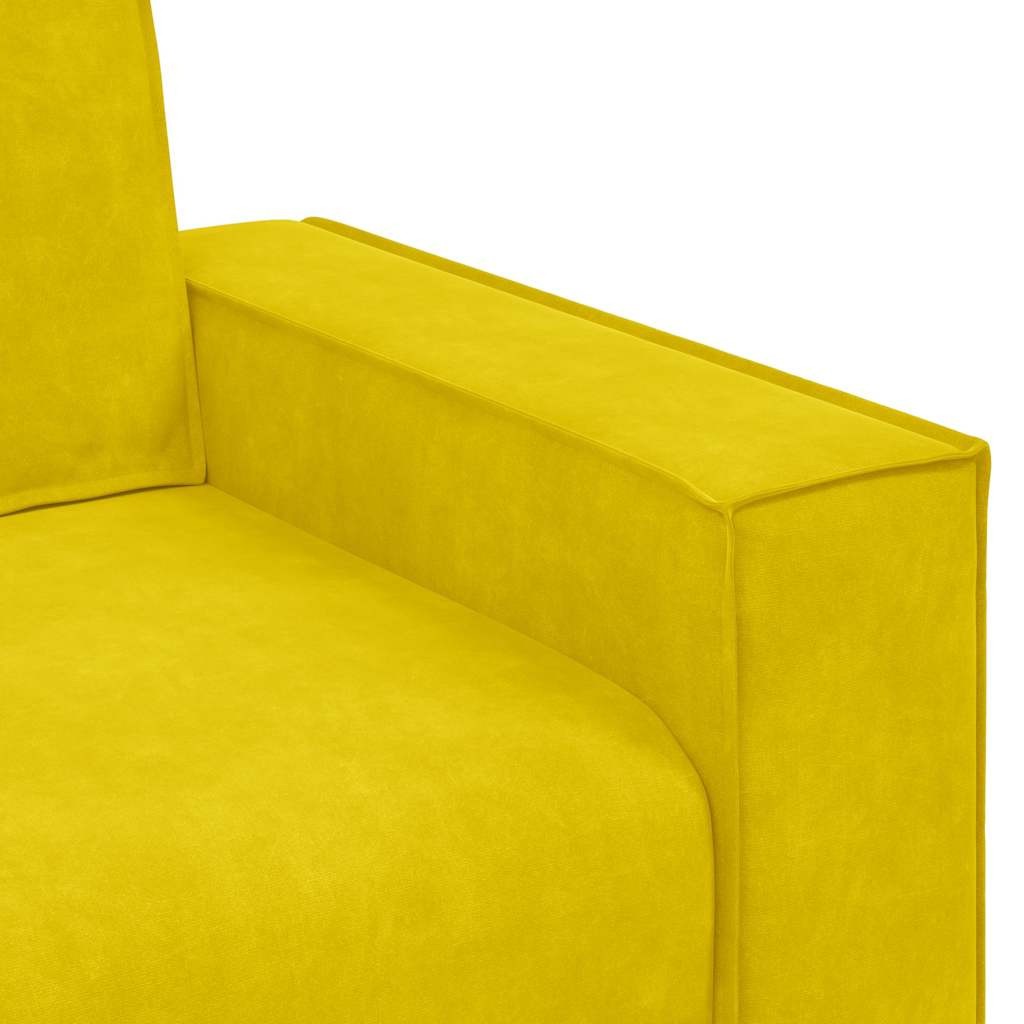 Driezitsbank 220x78x84 cm fluweel geel
