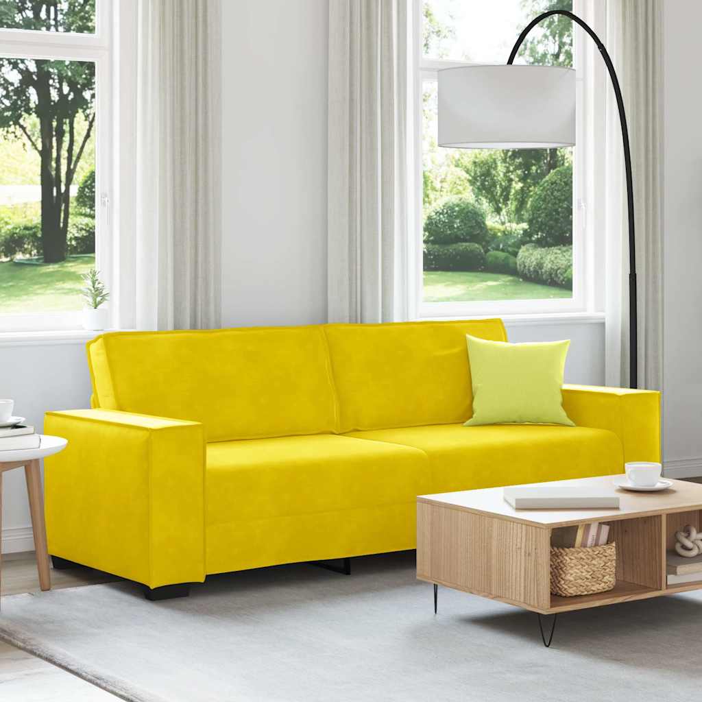 Driezitsbank 220x78x84 cm fluweel geel