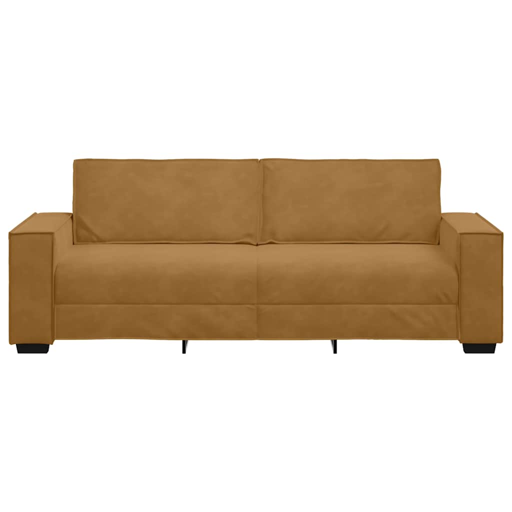 Driezitsbank 220x78x84 cm fluweel bruin